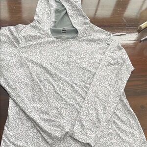 REI women’s Gray Patterned athletic hoodie